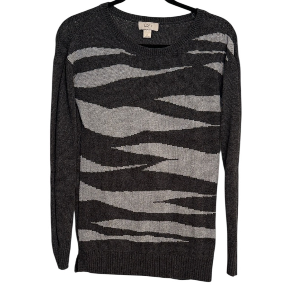 🖤 Loft Patterned Crewneck Lightweight Sweater
